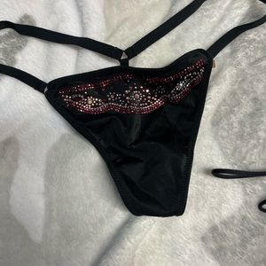 Victoria’s Secret limited edition HTF vintage vstring panty with rhinestones o/s